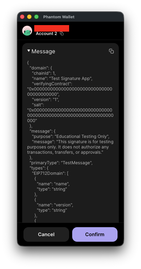 Phantom signature request for an EIP-712 message